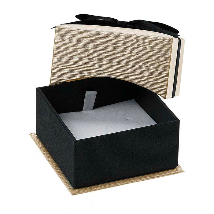 Ribbon-Wrapped Linen Paper Earring Gift Box