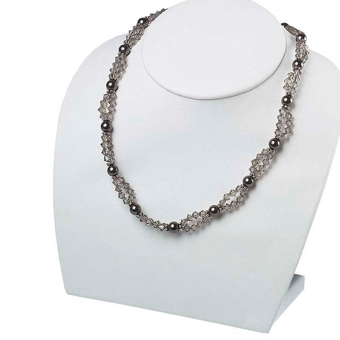 화이트 인조 가죽 목걸이 흉상 디스플레이