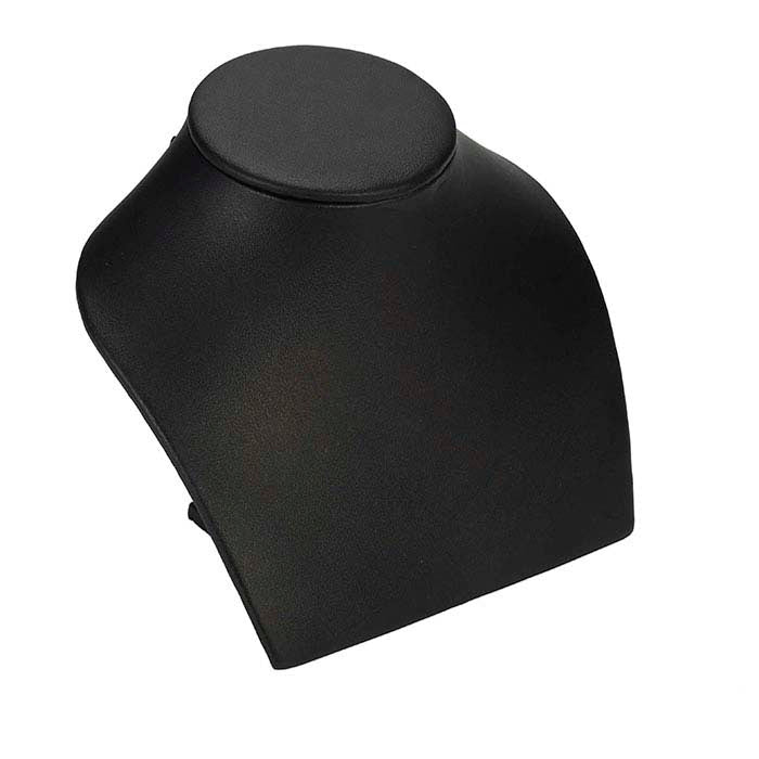 Black Faux Leather Necklace Bust Display