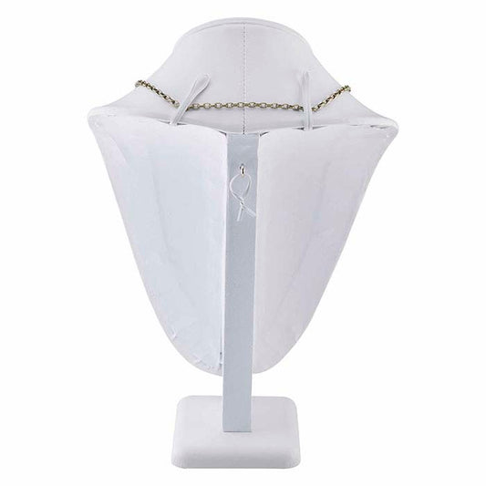 White Faux Leather Necklace Bust Display