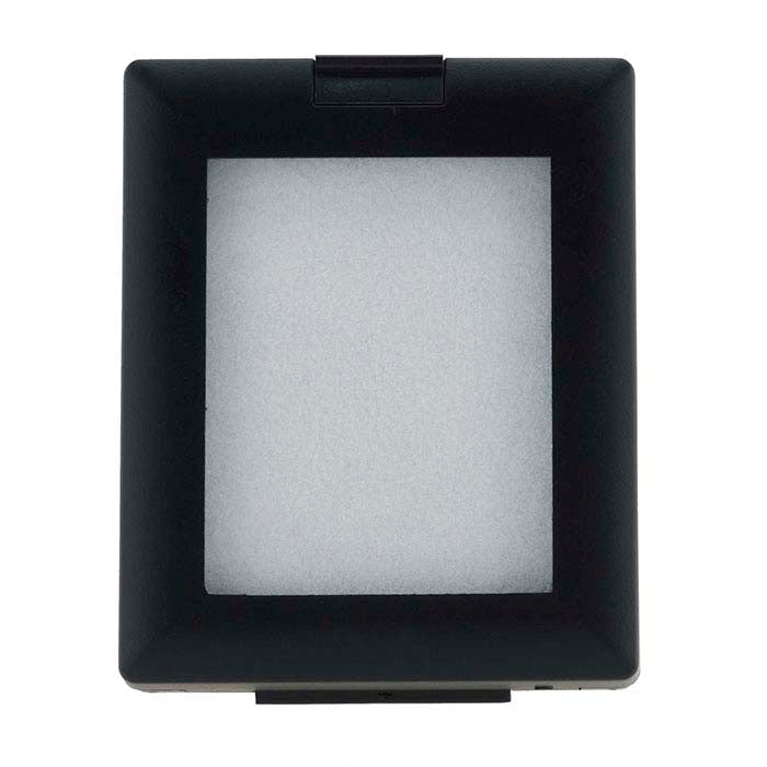 Schwarze Schmuckkästchen aus Kunststoff mit Glasplatte, Staffelei und wendbarem Einsatz