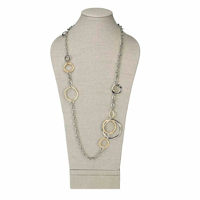 Große Halskettenbüstenanzeige aus natürlichem Leinen