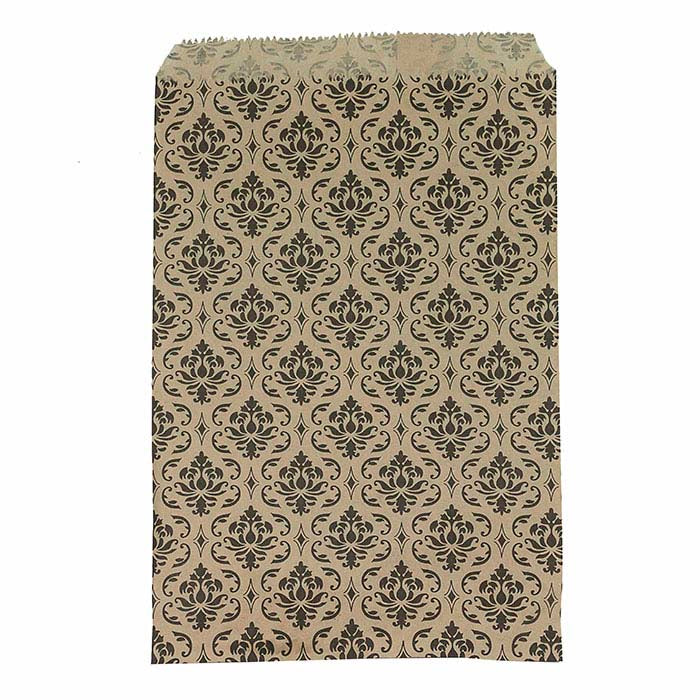 Damask Print Paper Merchandise Bag