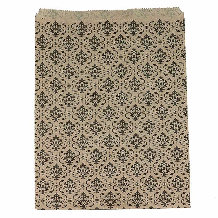 Damask Print Paper Merchandise Bag