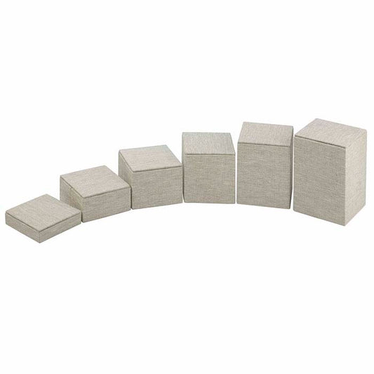 Natural Linen Square Block Riser Display Set