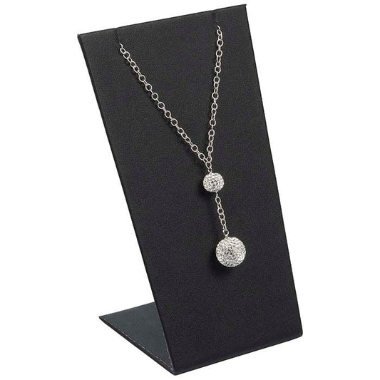 Black Faux Leather Angled Pendant Display