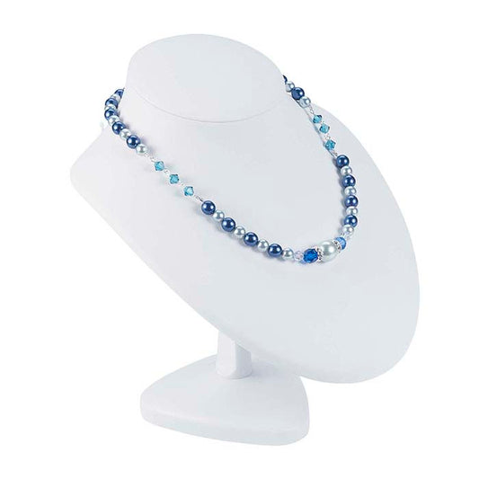 White Faux Leather Adjustable Necklace Bust Display