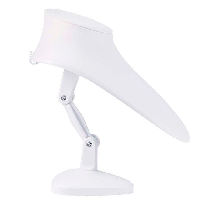 White Faux Leather Adjustable Necklace Bust Display