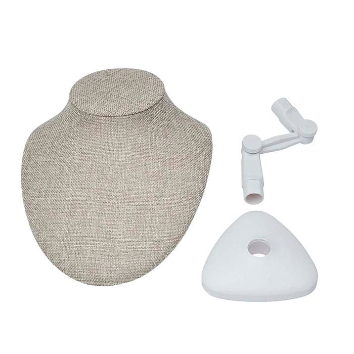 Burlap Adjustable Necklace Bust Display