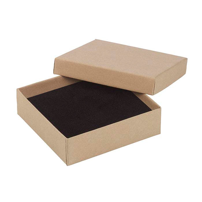Kraft Recycled-Paper 3-1/ W x 2-1/ D x H Earring Gift Box