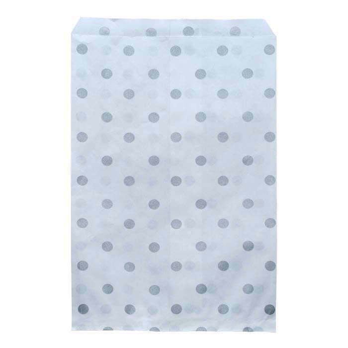 Silver Dots Print Paper W x H Merchandise Bag
