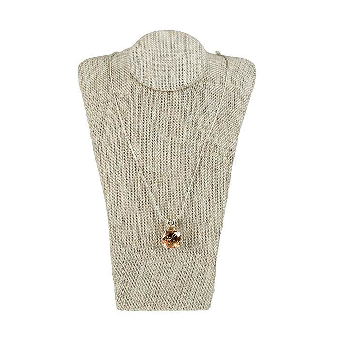 Naturlig hør halskæde bust display