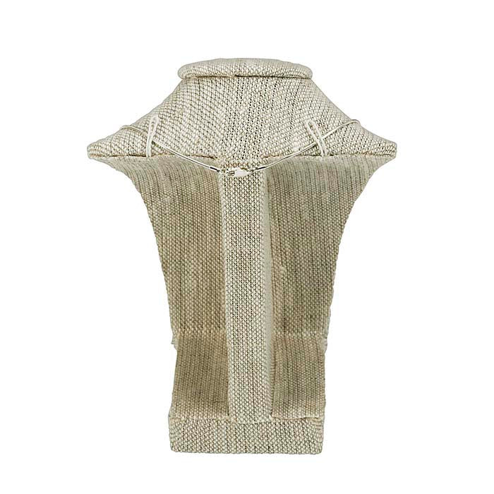 Naturlig hør halskæde bust display