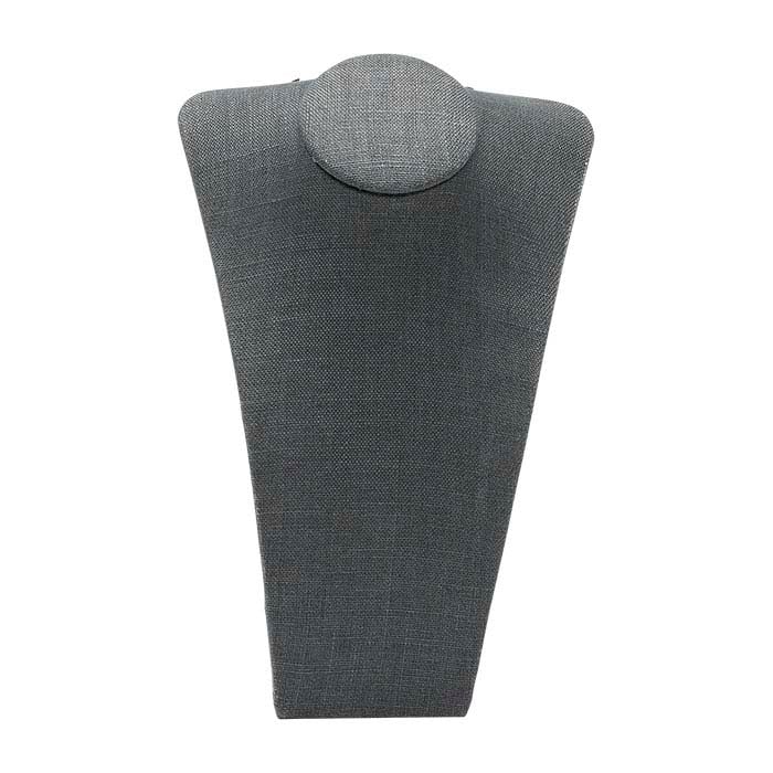Gray Linen Necklace Bust Display