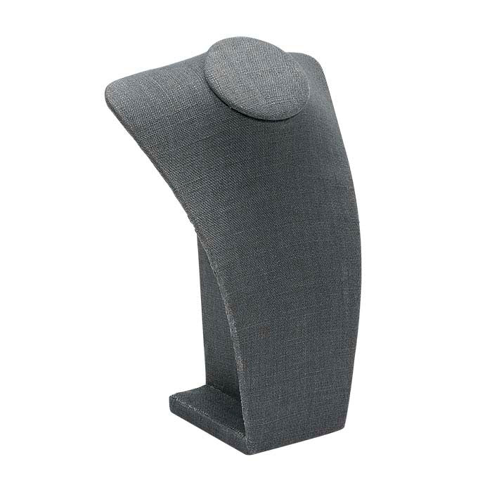 Gray Linen Necklace Bust Display