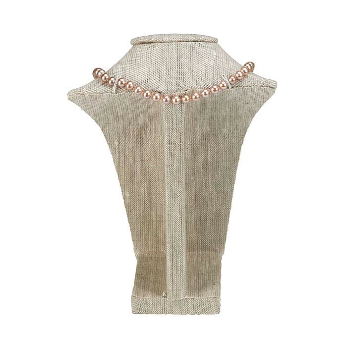 Naturlig hør halskæde bust display