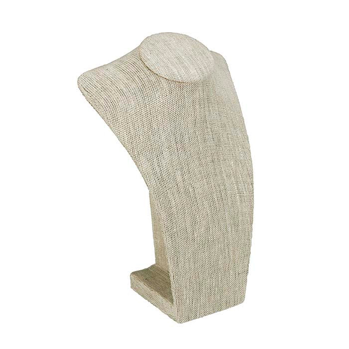 Naturlig hør halskæde bust display