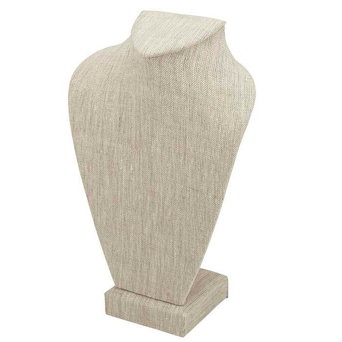 Natural Linen Necklace Bust Display