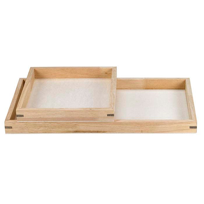 Natural Wood Stackable Half-Size Tray