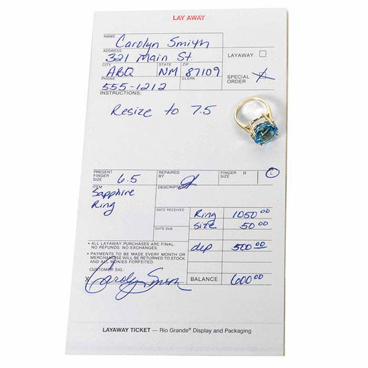 Layaway Ticket, Unnumbered