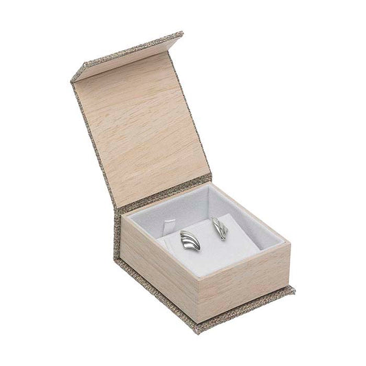 Cabana jute en houtpatroon hanger- of oorbelcadeaudoos