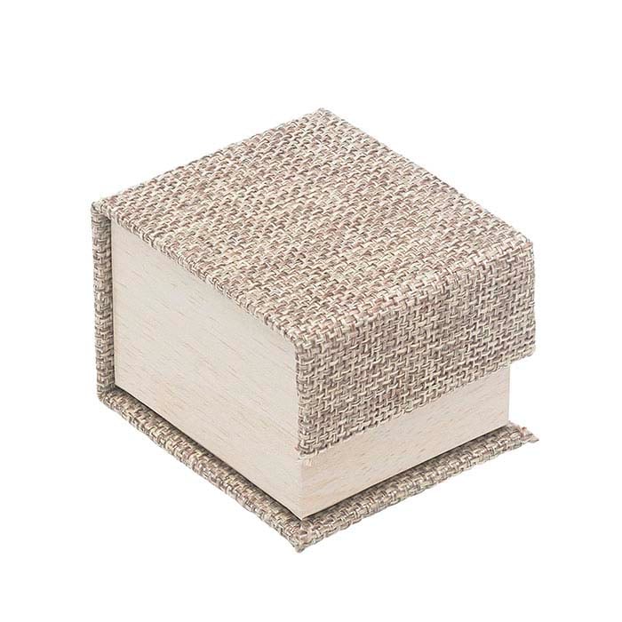 Cabana jute en hout patroon ring geschenkdoos