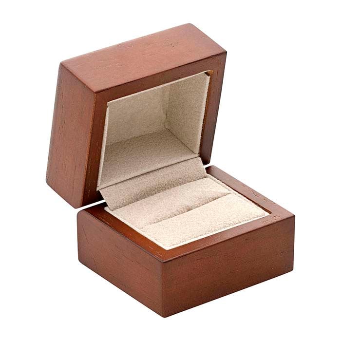 Ruskea mattapintainen kovapuinen sormuslahjarasia