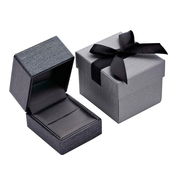 קופסת מתנה לטבעת סרט פרימיום סילבר נייט