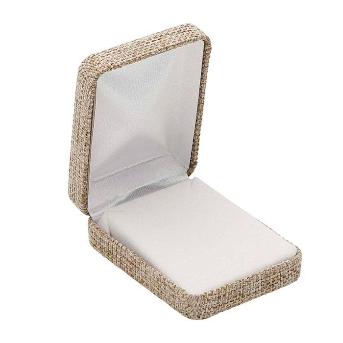 Подарочная коробка для кулона или серьги из мешковины