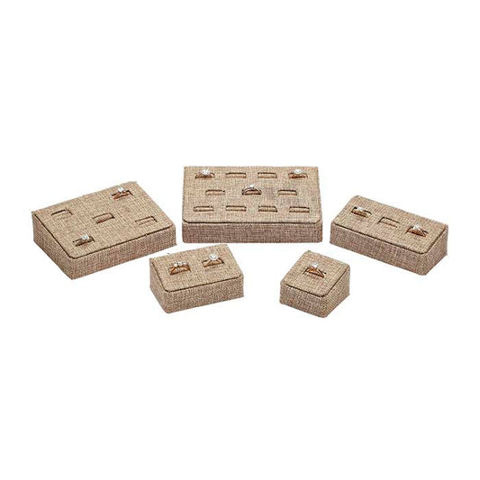 Burlap Slotted 11-Ring Display