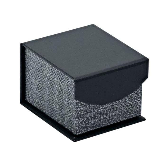 علبة هدية لخاتم "سيلفر نايت" معدني وأسود