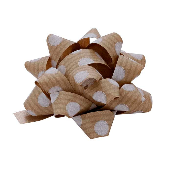 Mini Kraft with White Dots Paper 50.8mm Star Bow