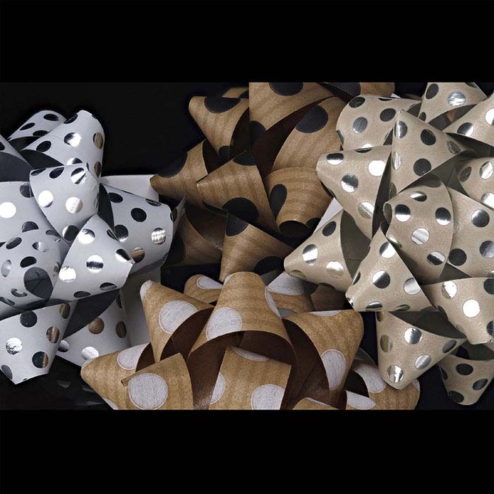 Mini Kraft with White Dots Paper 50.8mm Star Bow
