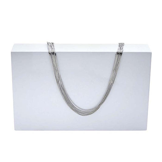 Glossy White Plastic Rectangle Block Display