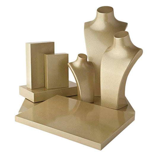 Metallic Gold Plastic Rectangle Block Display