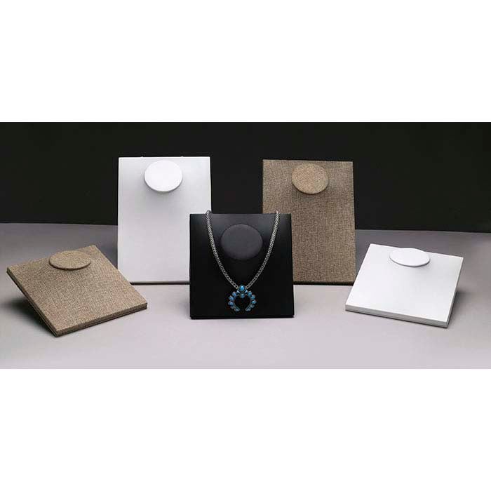 عرض تمثال قلادة بموقفين من الجلد الصناعي الأسود، 165.1 مم