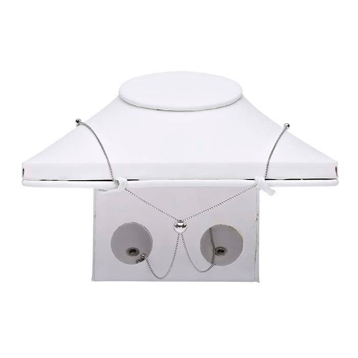 白色仿皮双位置画架项链模特展示架，215.9 mm