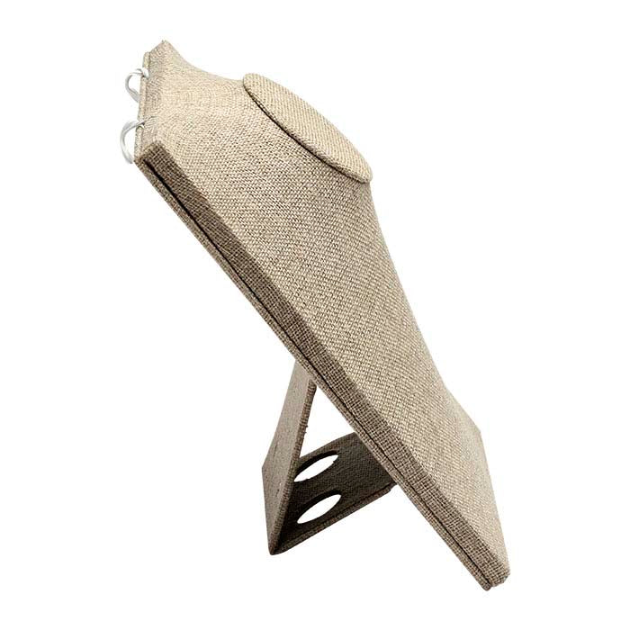 Burlap Dual-Position Easel Necklace Bust Display, 215.9 mm