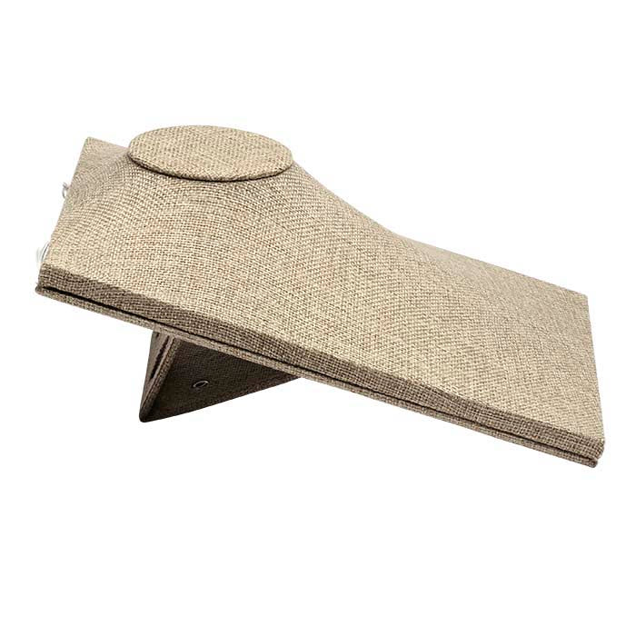 Burlap Dual-Position Easel Necklace Bust Display, 215.9 mm