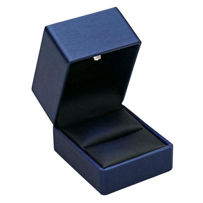 Scatola per Anelli Illuminata in Finta Pelle Blu
