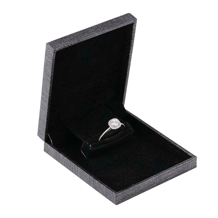 Metallic grijze slanke ringendoos voor aanzoek