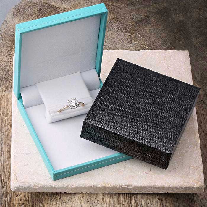 Metallic grijze slanke ringendoos voor aanzoek