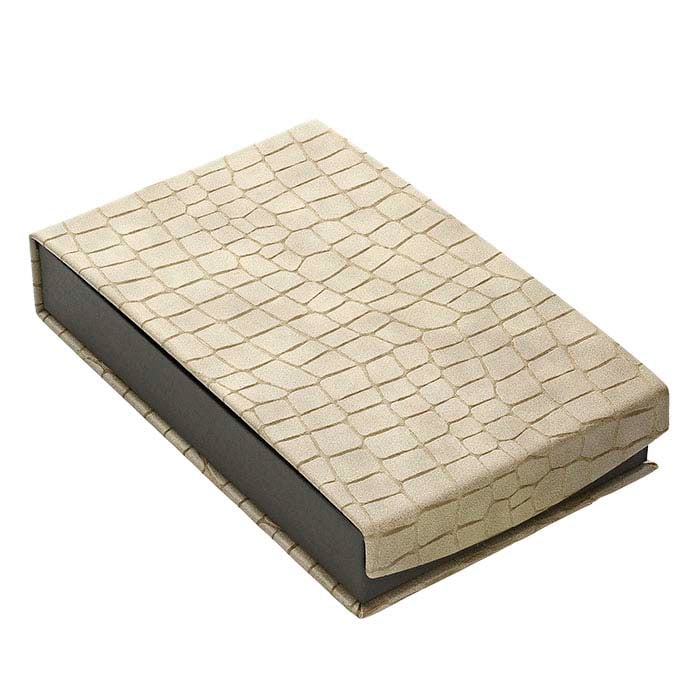 علبة هدية عقد من الجلد الصناعي المطبوع بنقشة التمساح المزيفة "Mock Croc"