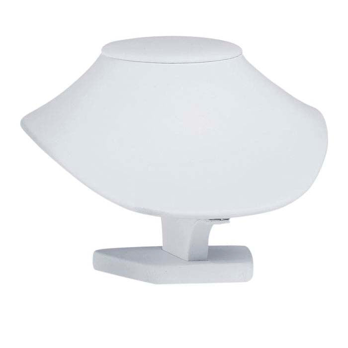 White Faux Leather Necklace Bust Display