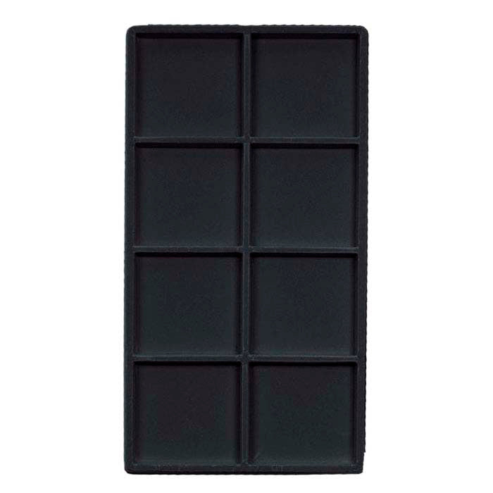 صينية بلاستيكية سوداء مخملية بثماني حجرات