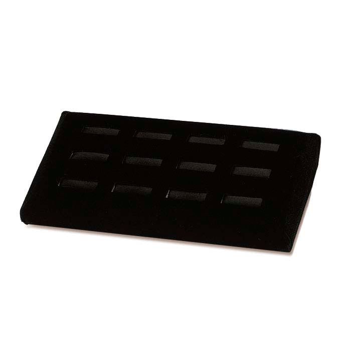 Black Velvet Slotted 12-Ring Display