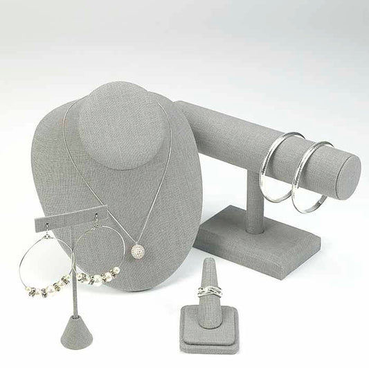 Ohrringständer aus silbernem Leinen, T-Ständer, 114,3 mm