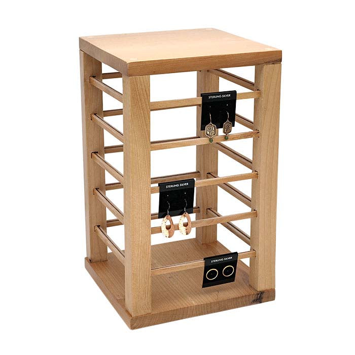 Solid Alder Roterende Smykkekort Display