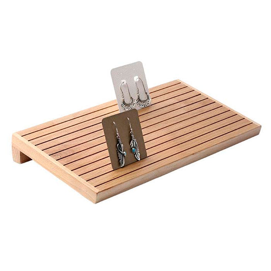 Solid Træ Skråt Slettet Smykkekort Display