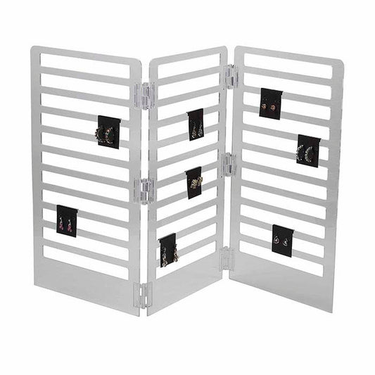 Klar akryl tre-fold hængende kortstander